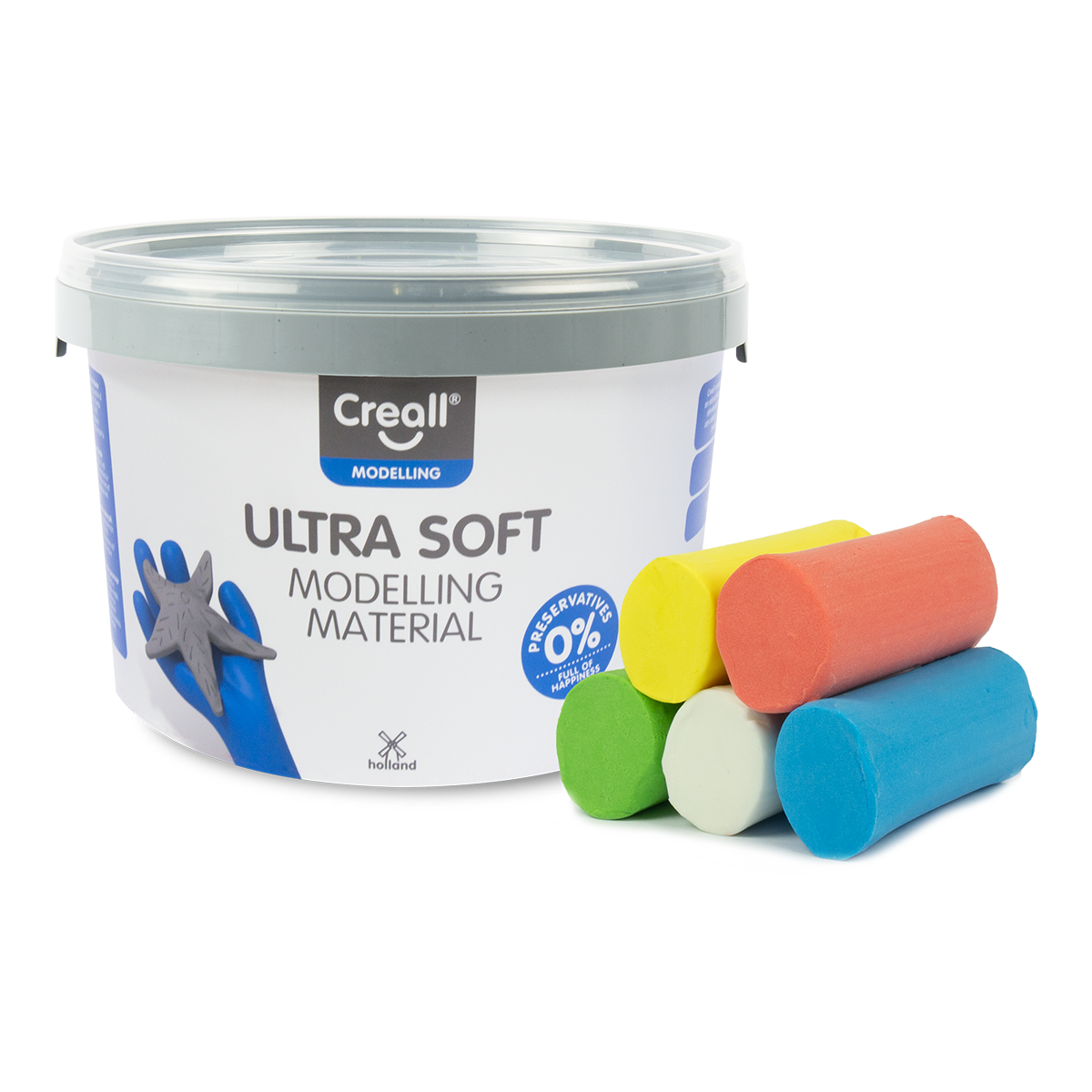 Plastilină Creall Ultra soft, 5 g, găletușă, culori asortate