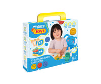 Plastilină naturală moale Jovi My First 4 x 38 g + 3 ștampile din lemn Emotions