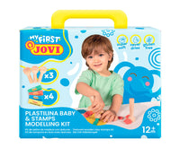 Plastilină naturală moale JOVI My First 4 x 38 g – + 3 ștampile din lemn
