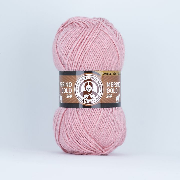 Fire pentru tricotat Madame Tricote Paris Merino Gold 200 - 100 g – 001 somon