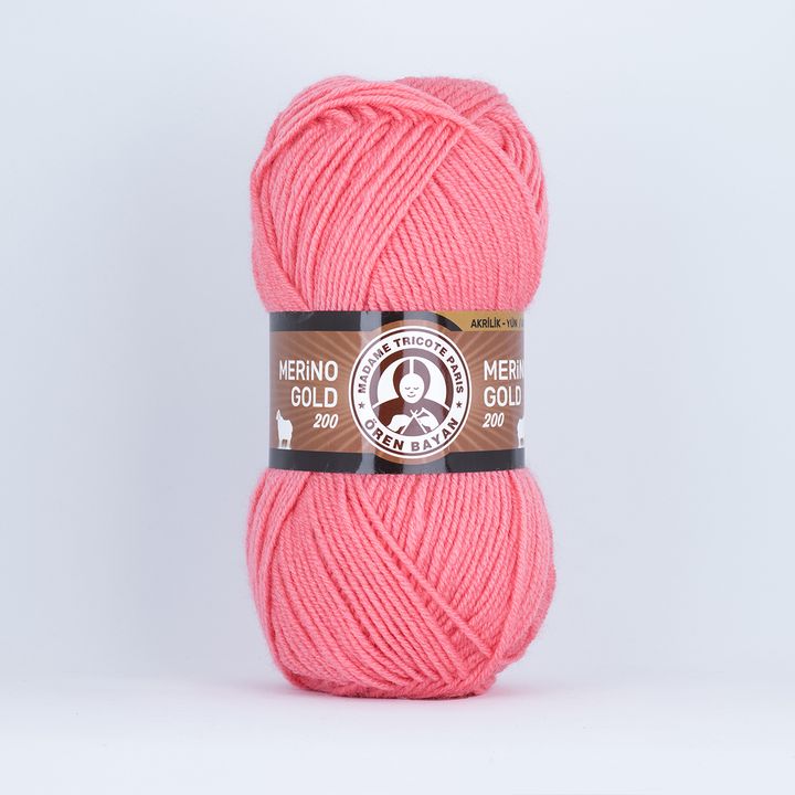 Fire pentru tricotat Madame Tricote Paris Merino Gold 200 - 100 g – 036 roz