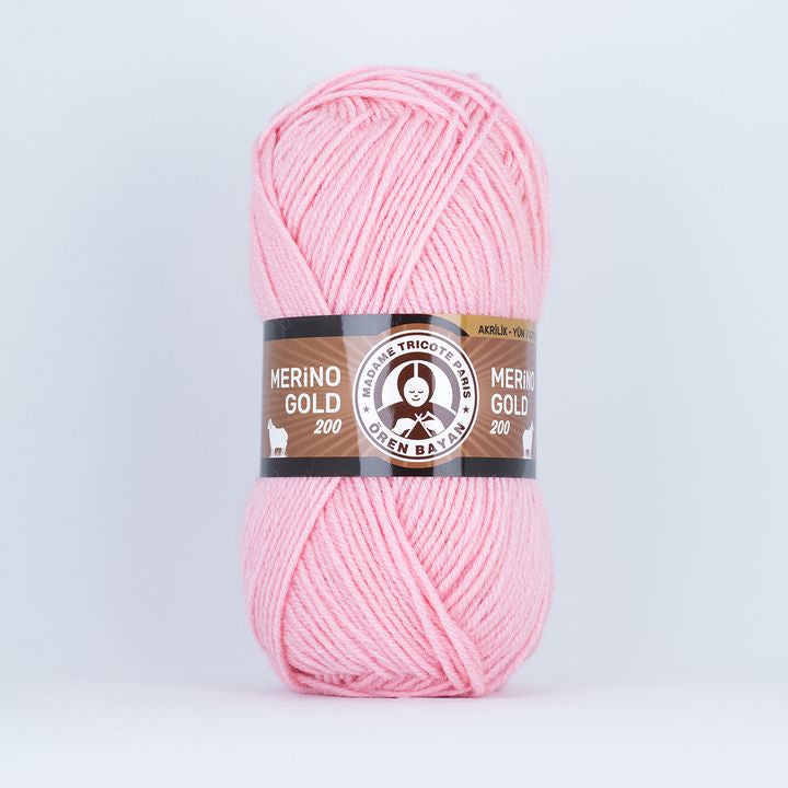 Fire pentru tricotat Madame Tricote Paris Merino Gold 200 - 100 g – 039 deschis roz
