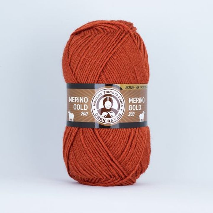 Fire pentru tricotat Madame Tricote Paris Merino Gold 200 - 100 g – 107 portocaliu