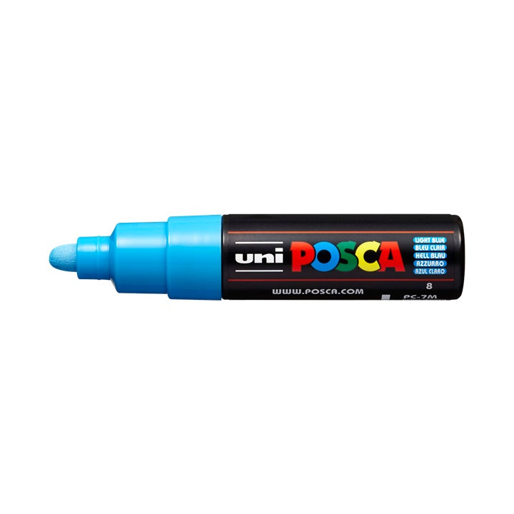 Marker UNI POSCA PC-7M 4.5 - 5.5 MM – albastru deschis (8)