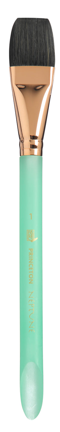 Pensulă lată pentru acuarelă PRINCETON Neptune Aquarelle Wash cu mâner scurt