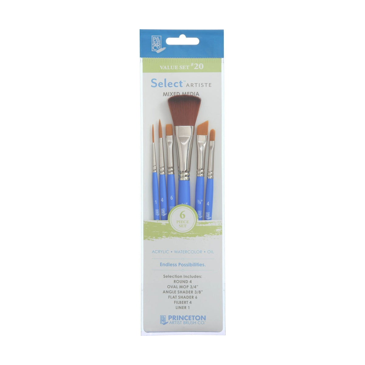 Pensulă universală rotundă mini PRINCETON Select cu păr sintetic – 6 buc