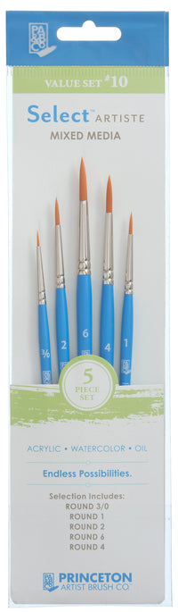 Set de pensule universale PRINCETON Select păr sintetic 5 buc Round 3/0, 1, 2, 4, 6
