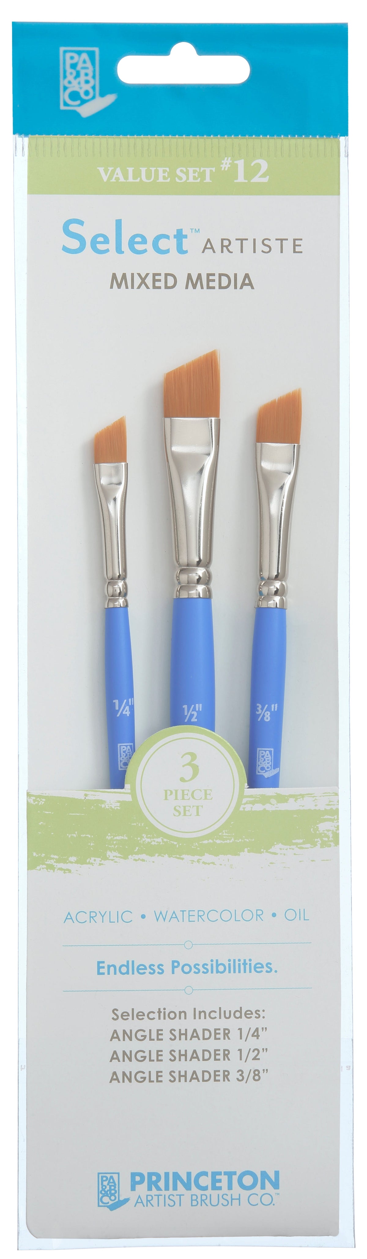 Set de pensule teșite universale PRINCETON Select – 3 buc
