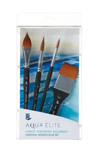 Set de pensule pentru acuarelă PRINCETON Aqua Elite – zibelină Kolinsky sintetică, 4 buc