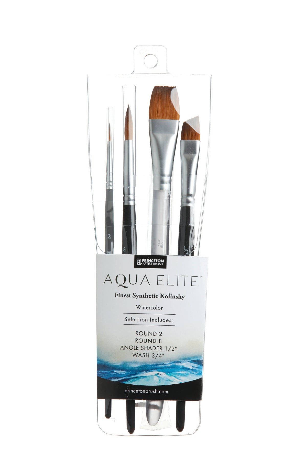 PRINCETON Aqua Elite set pensule pentru acuarelă Kolinsky sintetic 4 buc
