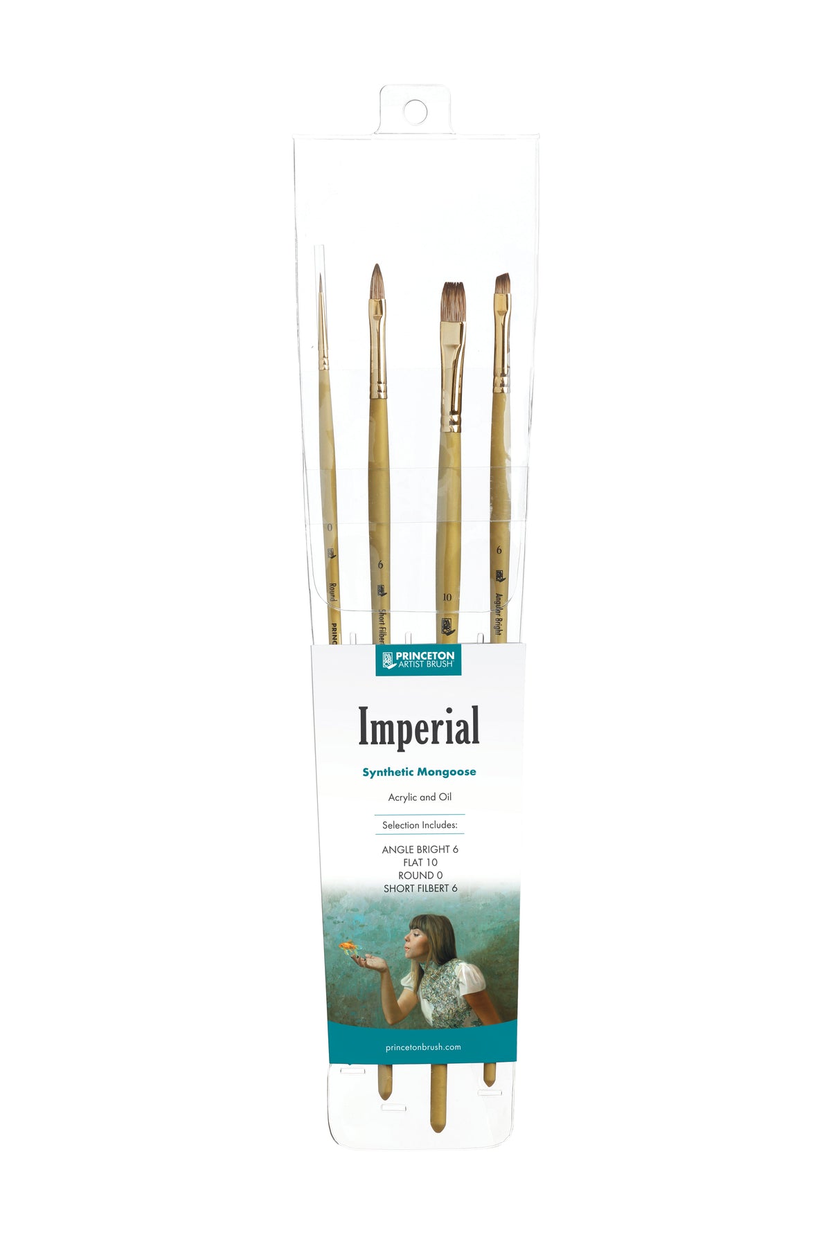 PRINCETON Imperial set pensule pentru ulei și acrilic sintetic Mongoose 4 buc