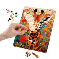 puzzle din lemn girafa 130 piese
