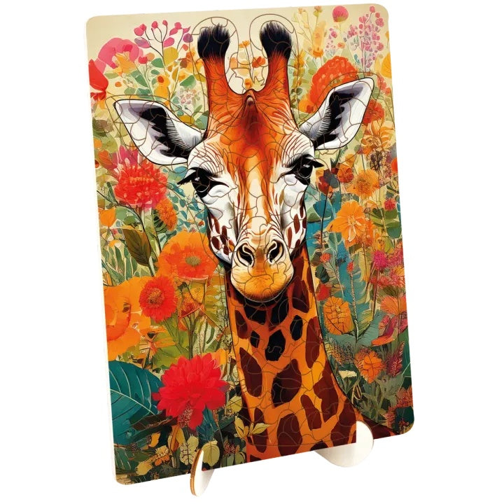 puzzle din lemn girafa 130 piese
