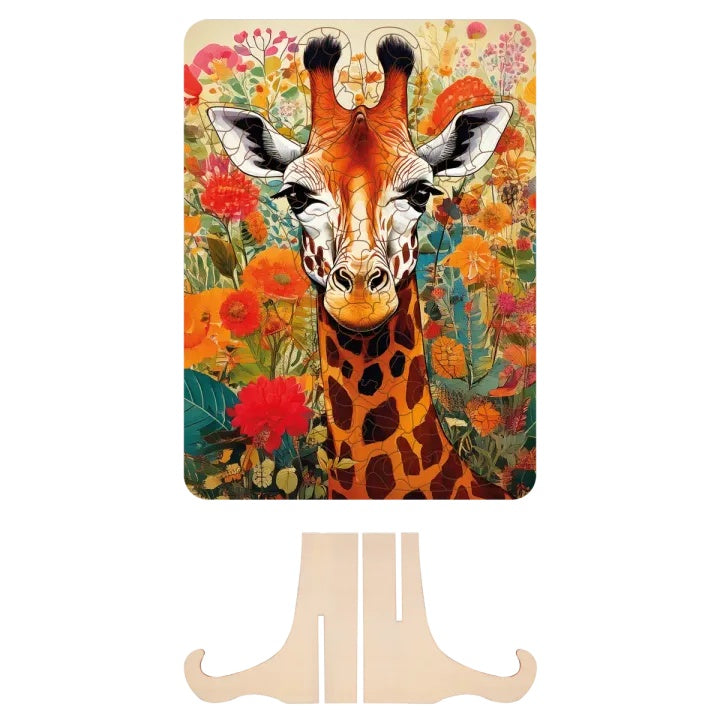 puzzle din lemn girafa 130 piese