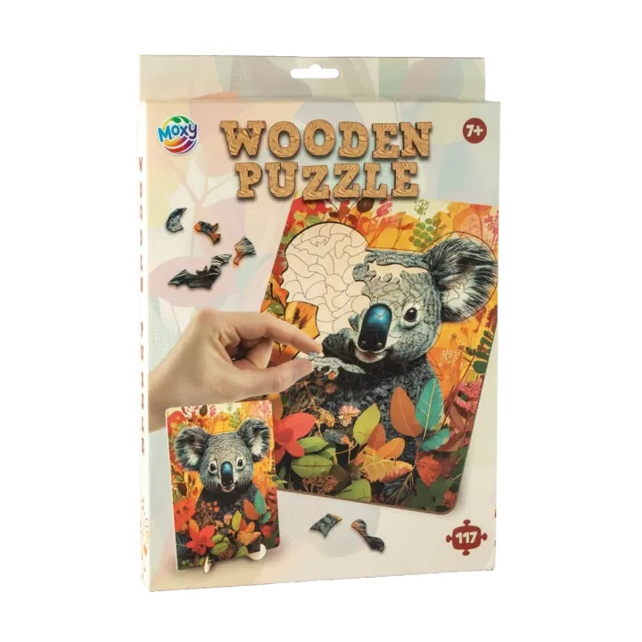 puzzle din lemn koala forme unice 130 piese moxy