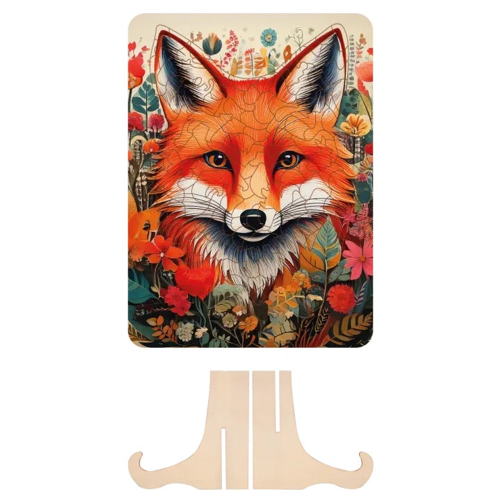 puzzle din lemn vulpe 130 de piese cu forme unice de la moxy