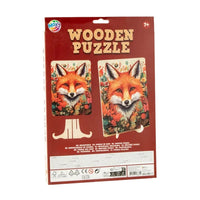 puzzle din lemn vulpe 130 de piese cu forme unice de la moxy