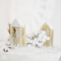 ramuri decorative 3d cu bobițe albe 4 buc