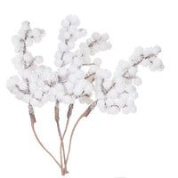 ramuri decorative 3d cu bobițe albe 4 buc