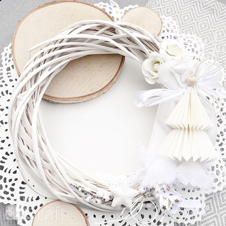 ramuri decorative 3d cu bobițe albe 4 buc