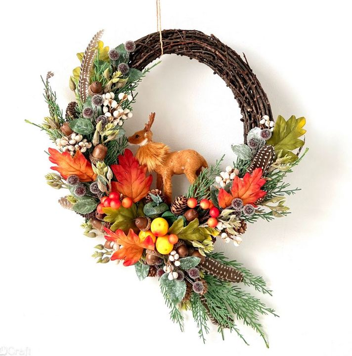 ramuri decorative 3d cu bobițe maro 4 buc