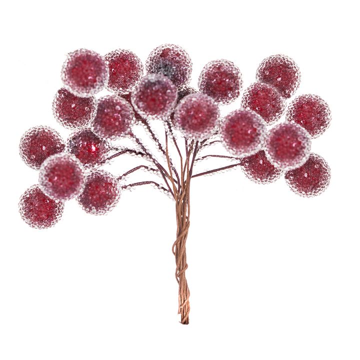 ramuri decorative 3d cu fructe de padure roșii
