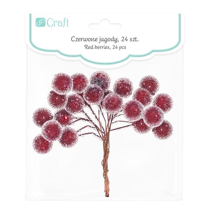 ramuri decorative 3d cu fructe de padure roșii