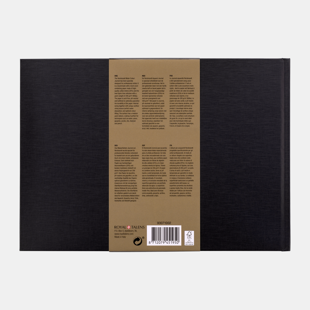 Bloc acuarelă ROYAL TALENS Rembrandt CP 200 g/m² A4 lipit - 30 file