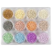 rocaille beads culori pastelate 3mm set de 12x17g ro cch68235
