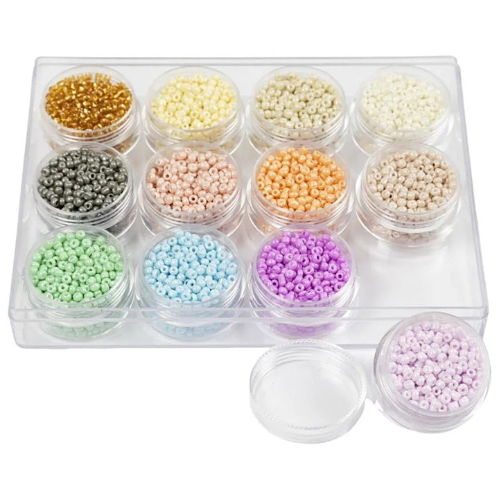 rocaille beads culori pastelate 3mm set de 12x17g ro cch68235