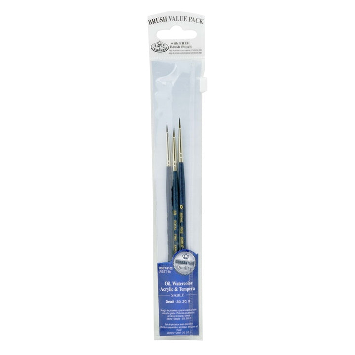 royal and langnickel set de pensule pentru detalii naturale ro rlgrset 9102