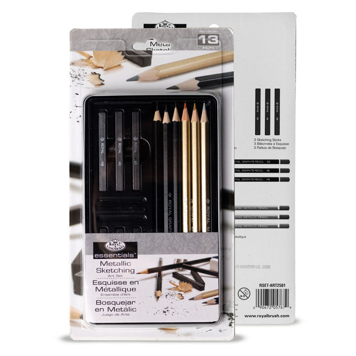 royal langnickel essentials metallic set de schița din 13 piese