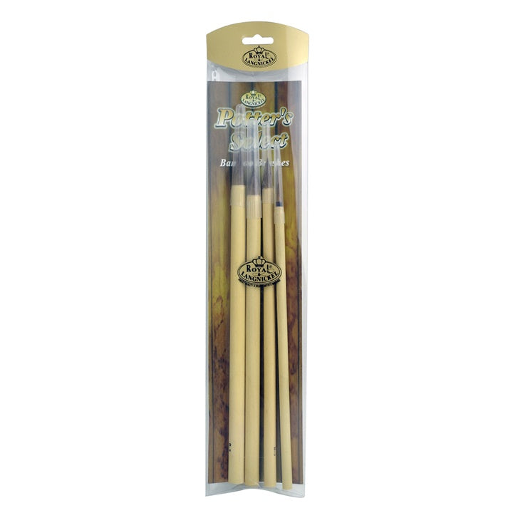 royal si langnickel bamboo perii pentru ceramica si caligrafie 4pcs ro rlglbam1