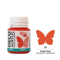 Acrilic pentru decorațiuni, MAT, 20 ml, ROSA TALENT – Bright Red mat