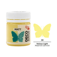 Acrilic pentru decorațiuni, MAT, 20 ml, ROSA TALENT – Yellow Light mat