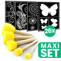 sabloane de pictura folk art 26 buc set de perii de stippling ro wqxstencil5935