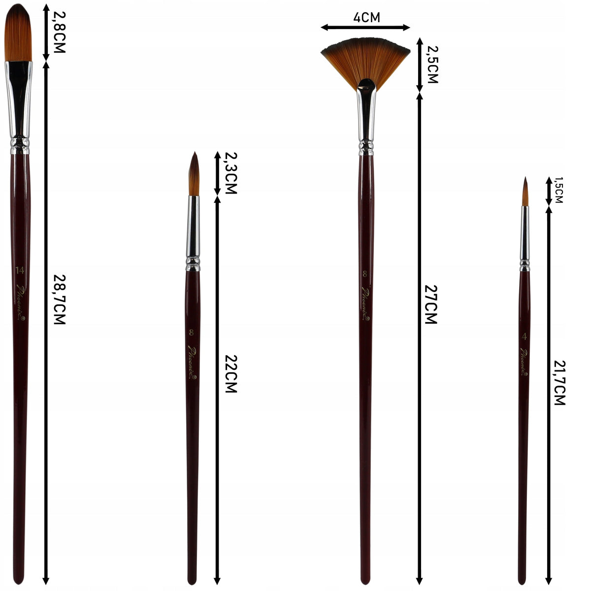 Set de pensule Phoenix - set de 8 piese