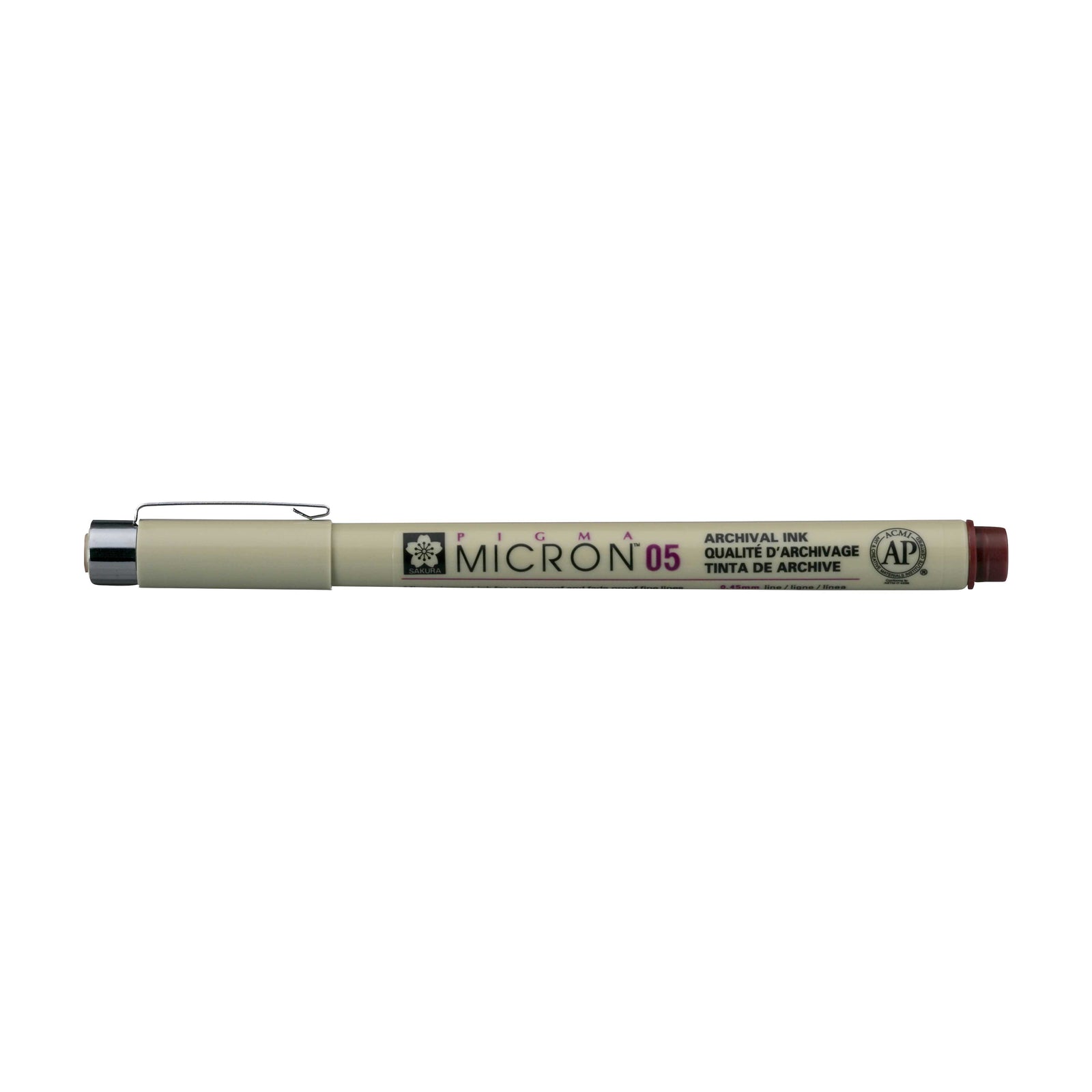Fineliner Sakura Pigma Micron 05 0,45 mm – set de 6 culori – Burgundia
