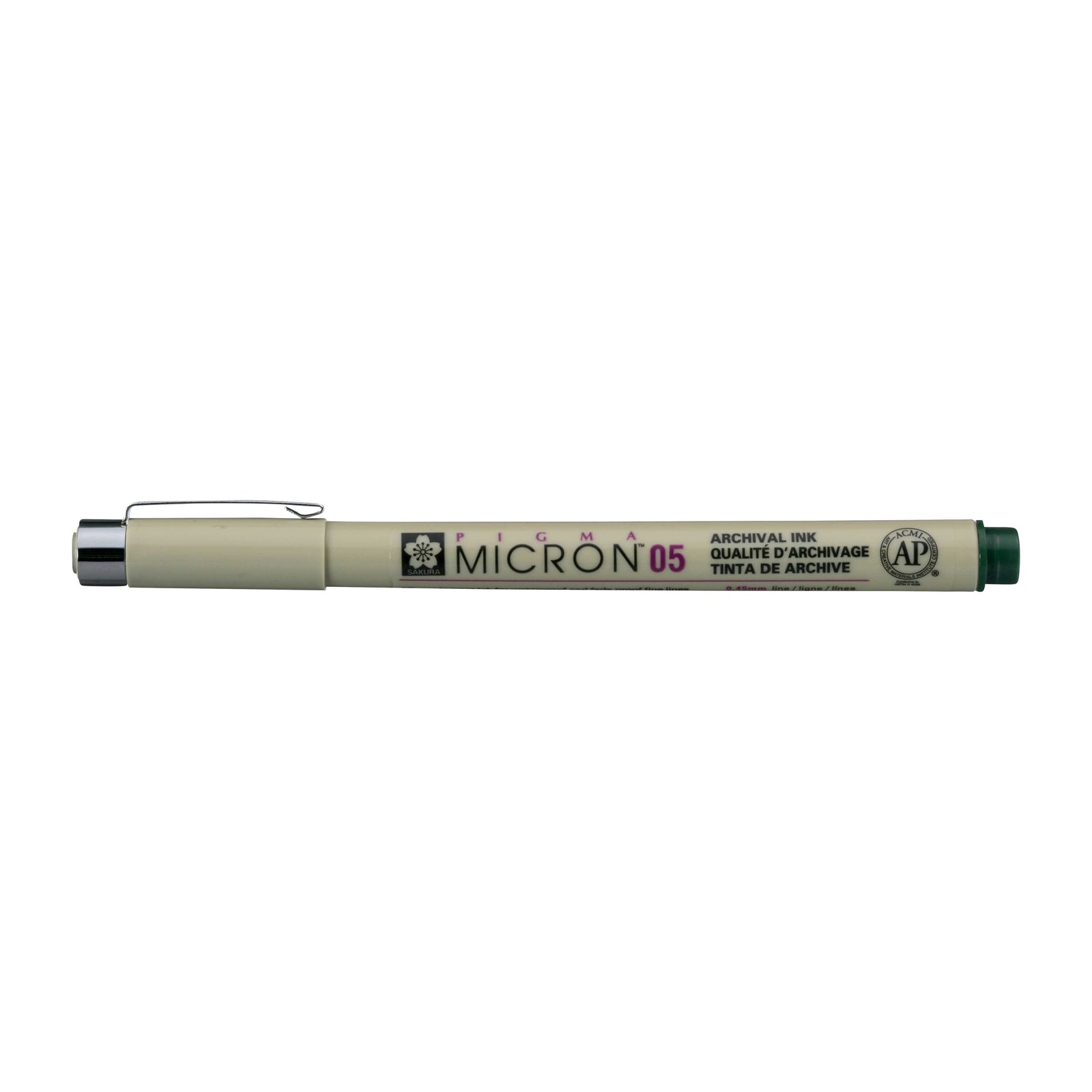 Fineliner Sakura Pigma Micron 05 0,45 mm – set de 6 culori – Verde vânătoresc