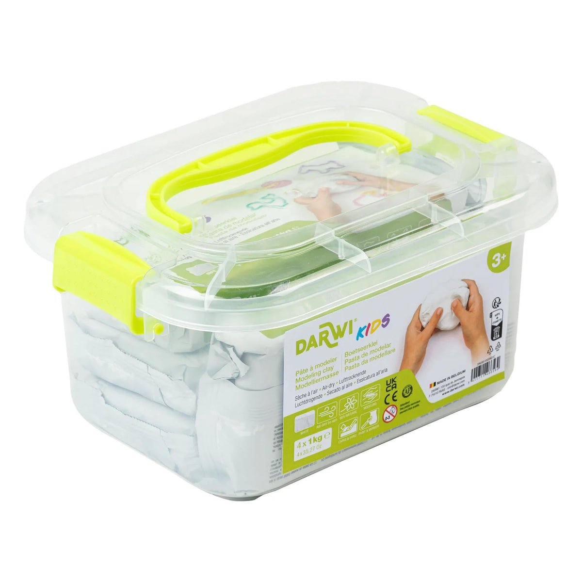 Pastă de modelaj cu uscare la aer DARWI Kids albă 4 x 1000 g