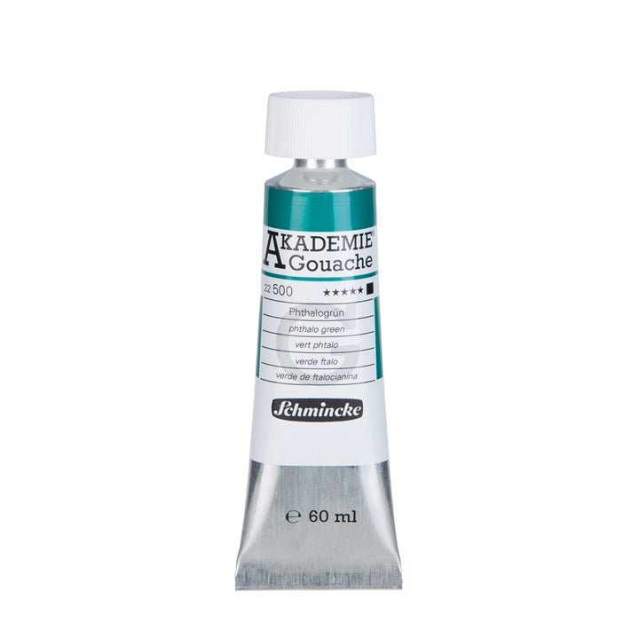 Culori guașă Schmincke Akademie în tub 60 ml – 500 verde ftalo