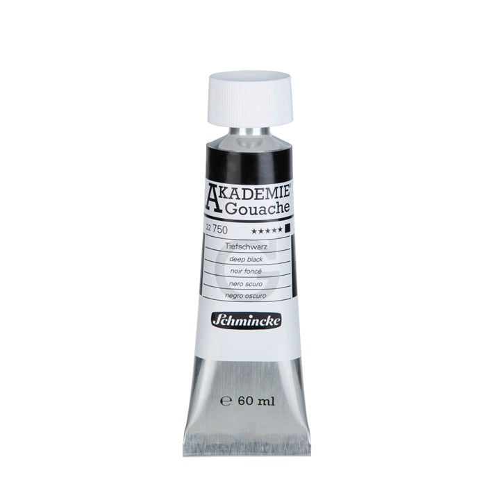 Culori guașă Schmincke Akademie în tub 60 ml – 750 negru intens
