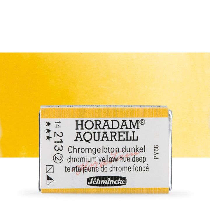 Vopsele acuarelă Schmincke Horadam în tigăiță – 213 Chromium Yellow Hue Deep