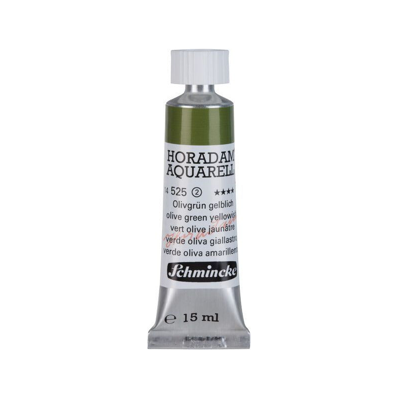 Schmincke Horadam vopsea acuarelă în tub 15 ml - Onetz – 525 Verde măsliniu gălbui
