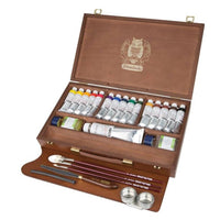 Casetă din lemn cu culori Schmincke MUSSINI 15 x 35 ml și alb 150 ml