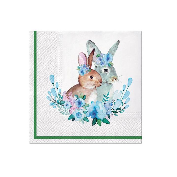 servetele decoupage bunnies with wreaths 1 buc ro mxhsdl131700