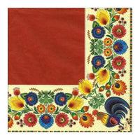 servetele eco pentru decoupage folk cocks red cream 1 buc ro mxhslog016804