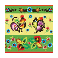 servetele eco pentru decoupaj folklore roosters cream green 1 buc ro mxhslog043802