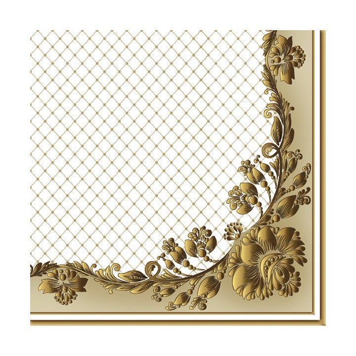 servetele eco pentru decoupaj gold frame and net on beige 1 buc ro mxhslog051302