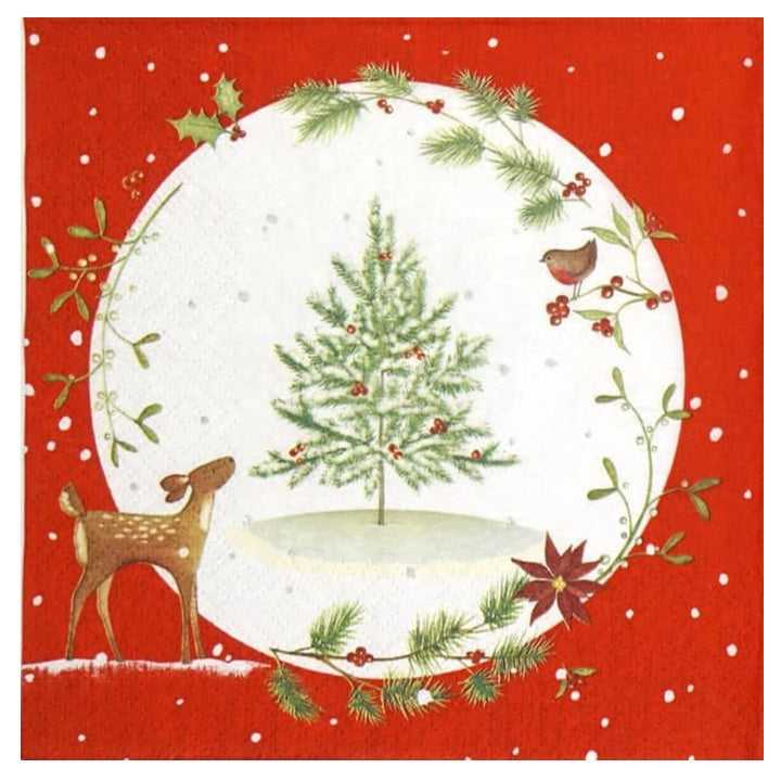 servetele pentru decoupage fawn with christmas tree 1 buc ro mxh312250